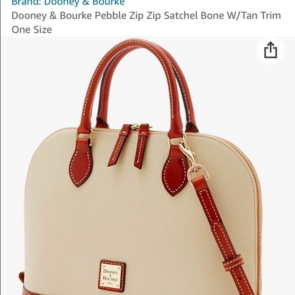 DonneyBurke Bone pebble leather satchel handbag.*wallet not incl. red cloth int.